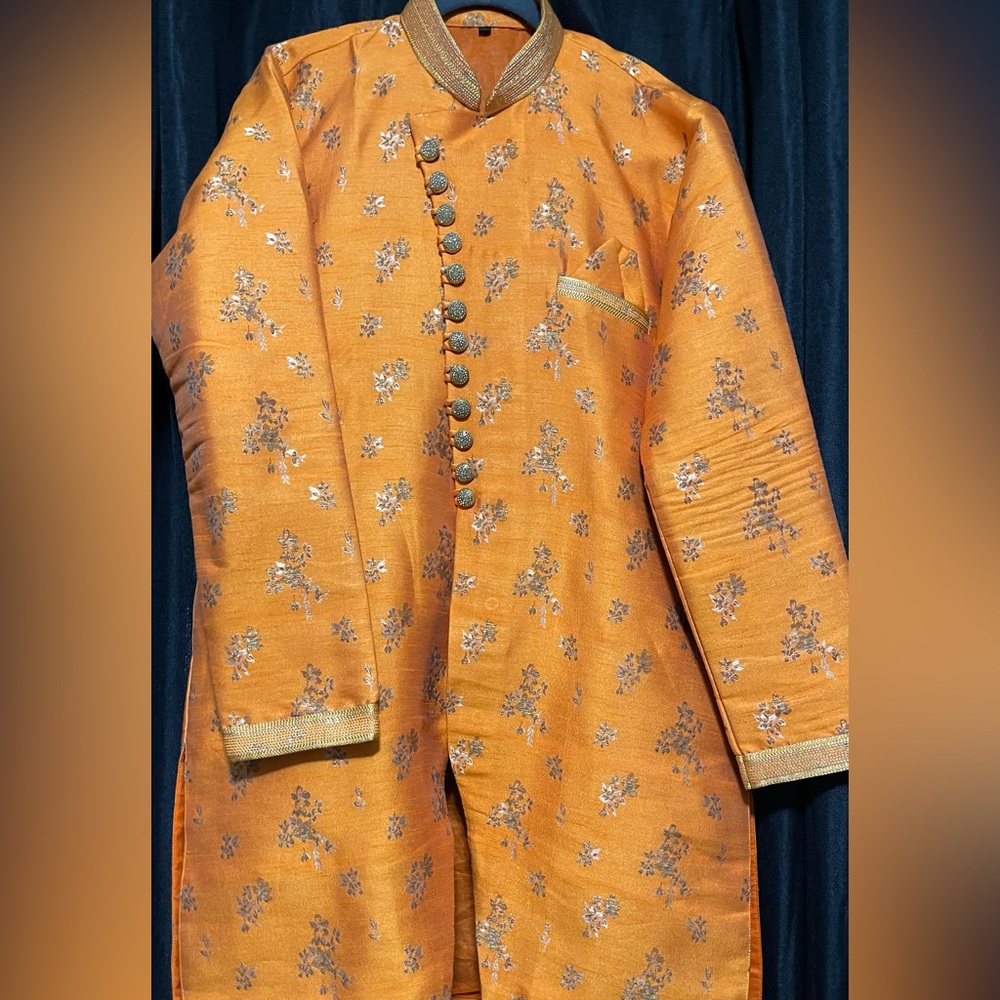 Men Sherwani 40 Orange